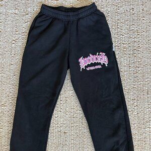 Hoodrich Black Jogger Sweatpants Size Small Women’s Pink Logo